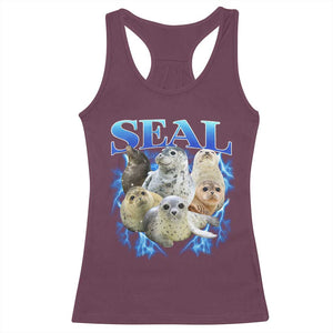 Baby Seals Racerback Tank Top Retro Sea Dog Bootleg Vintage Graphic 90s TS10 Maroon Print Your Wear