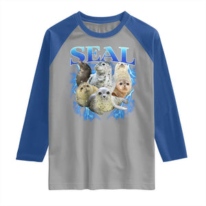 Baby Seals Raglan Shirt Retro Sea Dog Bootleg Vintage Graphic 90s TS10 Sport Gray Royal Print Your Wear