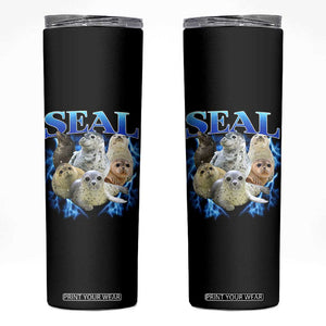 Baby Seals Skinny Tumbler Retro Sea Dog Bootleg Vintage Graphic 90s TS10 Black Print Your Wear