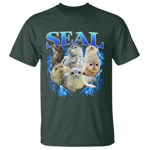 Baby Seals T Shirt Retro Sea Dog Bootleg Vintage Graphic 90s TS10 Dark Forest Green Print Your Wear