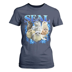 Baby Seals T Shirt For Women Retro Sea Dog Bootleg Vintage Graphic 90s TS10 Navy Print Your Wear
