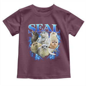 Baby Seals Toddler T Shirt Retro Sea Dog Bootleg Vintage Graphic 90s TS10 Maroon Print Your Wear