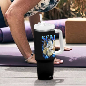 Baby Seals Tumbler With Handle Retro Sea Dog Bootleg Vintage Graphic 90s TS10 Print Your Wear