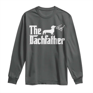 Funny Wiener Dog Dad Long Sleeve Shirt The Dachshund Fathers Day Gifts For Dog Lovers TS10 Dark Heather Print Your Wear