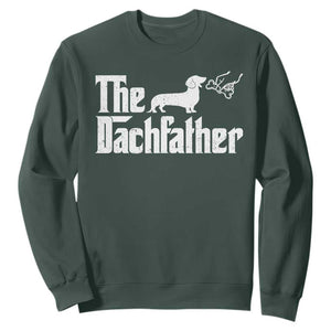 Funny Wiener Dog Dad Sweatshirt The Dachshund Fathers Day Gifts For Dog Lovers TS10 Dark Forest Green Print Your Wear