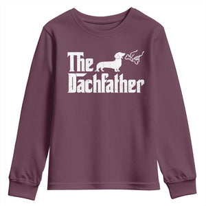 Funny Wiener Dog Dad Youth Sweatshirt The Dachshund Fathers Day Gifts For Dog Lovers TS10 Maroon Print Your Wear