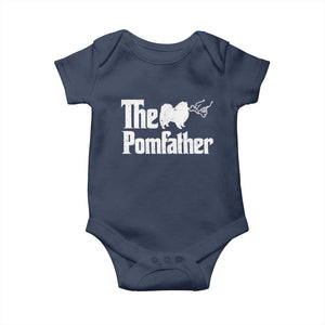 Pomeranian Dad Baby Onesie The Pom Father Fathers Day Gifts For Dog Lovers TS10 Navy Print Your Wear