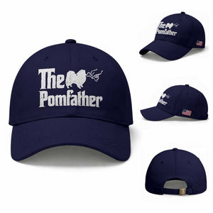 Pomeranian Dad Baseball Cap The Pom Father Fathers Day Gifts For Dog Lovers TS10 Baseball Cap Universal Fit Dark Blue Print Your Wear