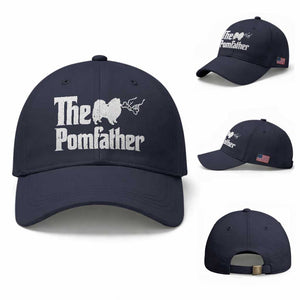 Pomeranian Dad Baseball Cap The Pom Father Fathers Day Gifts For Dog Lovers TS10 Baseball Cap Universal Fit Navy Print Your Wear