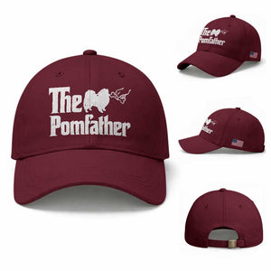 Pomeranian Dad Baseball Cap The Pom Father Fathers Day Gifts For Dog Lovers TS10 Baseball Cap Universal Fit Maroon Print Your Wear