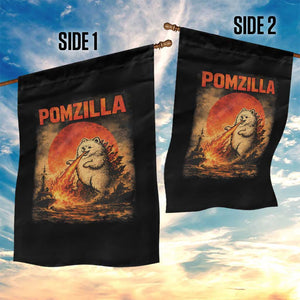 Pomzilla Dog Japanese Art Garden Flag Retro Vintage Dog Lover Pomeranian Pom Monster Kaiju TS10 Print Your Wear