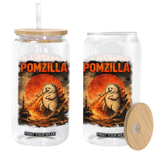 Pomzilla Dog Japanese Art Glass Can Retro Vintage Dog Lover Pomeranian Pom Monster Kaiju TS10 Print Your Wear