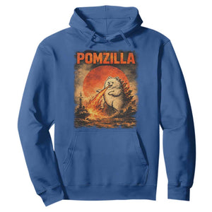 Pomzilla Dog Japanese Art Hoodie Retro Vintage Dog Lover Pomeranian Pom Monster Kaiju TS10 Royal Blue Print Your Wear