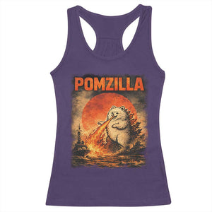 Pomzilla Dog Japanese Art Racerback Tank Top Retro Vintage Dog Lover Pomeranian Pom Monster Kaiju TS10 Purple Print Your Wear