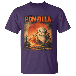 Pomzilla Dog Japanese Art T Shirt Retro Vintage Dog Lover Pomeranian Pom Monster Kaiju TS10 Purple Print Your Wear
