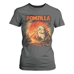 Pomzilla Dog Japanese Art T Shirt For Women Retro Vintage Dog Lover Pomeranian Pom Monster Kaiju TS10 Dark Heather Print Your Wear