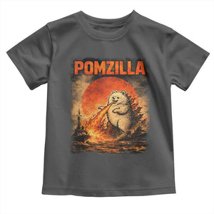 Pomzilla Dog Japanese Art Toddler T Shirt Retro Vintage Dog Lover Pomeranian Pom Monster Kaiju TS10 Dark Heather Print Your Wear