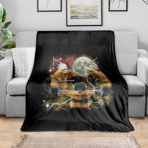 Hamster Deadlift Throw Blanket Funny Cute Rat Fitness Gym Weightlifting Meme TS10 Print Your Wear