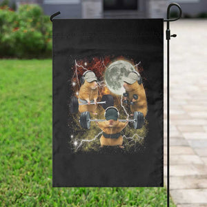 Hamster Deadlift Garden Flag Funny Cute Rat Fitness Gym Weightlifting Meme TS10 Print Your Wear