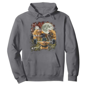 Hamster Deadlift Hoodie Funny Cute Rat Fitness Gym Weightlifting Meme TS10 Charcoal Print Your Wear