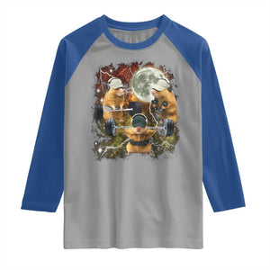 Hamster Deadlift Raglan Shirt Funny Cute Rat Fitness Gym Weightlifting Meme TS10 Sport Gray Royal Print Your Wear