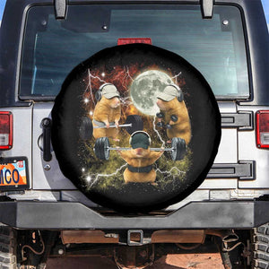 Hamster Deadlift Spare Tire Cover Funny Cute Rat Fitness Gym Weightlifting Meme TS10 No hole Black Print Your Wear