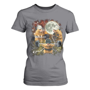 Hamster Deadlift T Shirt For Women Funny Cute Rat Fitness Gym Weightlifting Meme TS10 Charcoal Print Your Wear