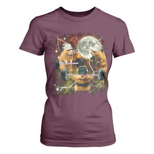 Hamster Deadlift T Shirt For Women Funny Cute Rat Fitness Gym Weightlifting Meme TS10 Maroon Print Your Wear
