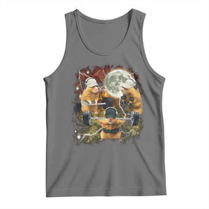 Hamster Deadlift Tank Top Funny Cute Rat Fitness Gym Weightlifting Meme TS10 Black Heather Print Your Wear