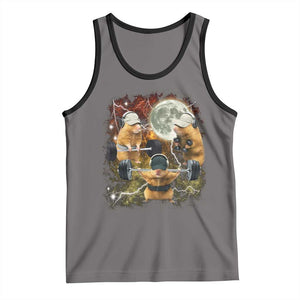 Hamster Deadlift Tank Top Funny Cute Rat Fitness Gym Weightlifting Meme TS10 Deep Heather Black Print Your Wear