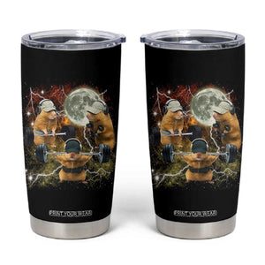 Hamster Deadlift Tumbler Cup Funny Cute Rat Fitness Gym Weightlifting Meme TS10 Black Print Your Wear