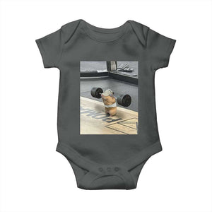 Hamster Gym Baby Onesie Funny Rat Workout Weightlifting Pump Cover TS10 Dark Heather Print Your Wear