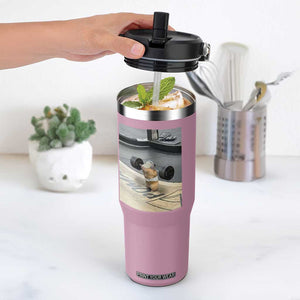 Hamster Gym Flip Straw Tumbler Funny Rat Workout Weightlifting Pump Cover TS10 One Size: 30 oz Light Pink Print Your Wear