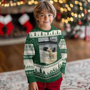 Hamster Gym Ugly Christmas Sweater Funny Rat Workout Weightlifting Pump Cover TS10 Forest Green Beige Print Your Wear