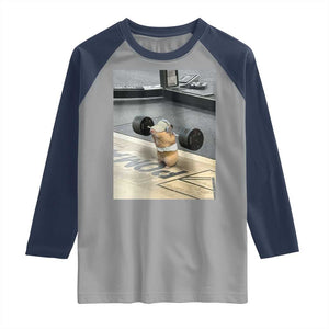 Hamster Gym Raglan Shirt Funny Rat Workout Weightlifting Pump Cover TS10 Sport Gray Navy Print Your Wear