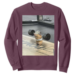 Hamster Gym Sweatshirt Funny Rat Workout Weightlifting Pump Cover TS10 Maroon Print Your Wear