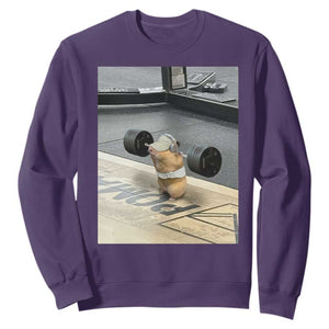 Hamster Gym Sweatshirt Funny Rat Workout Weightlifting Pump Cover TS10 Purple Print Your Wear