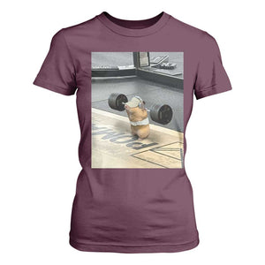 Hamster Gym T Shirt For Women Funny Rat Workout Weightlifting Pump Cover TS10 Maroon Print Your Wear