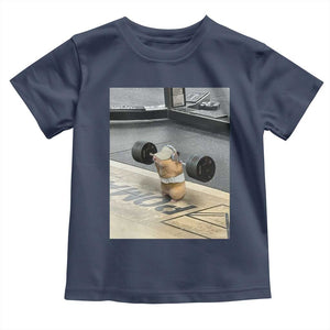 Hamster Gym Toddler T Shirt Funny Rat Workout Weightlifting Pump Cover TS10 Navy Print Your Wear