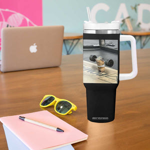 Hamster Gym Tumbler With Handle Funny Rat Workout Weightlifting Pump Cover TS10 Print Your Wear