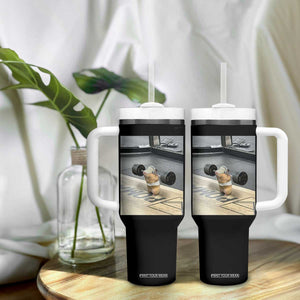 Hamster Gym Tumbler With Handle Funny Rat Workout Weightlifting Pump Cover TS10 Print Your Wear
