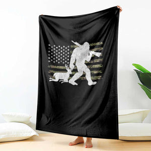 Bigfoot Camo Deer Hunting Throw Blanket Camo USA Flag Buck Season Sasquatch TS10 Print Your Wear