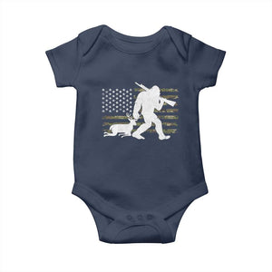 Bigfoot Camo Deer Hunting Baby Onesie Camo USA Flag Buck Season Sasquatch TS10 Navy Print Your Wear