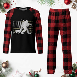Bigfoot Camo Deer Hunting Plaid Pajama Set Camo USA Flag Buck Season Sasquatch TS10 Buffalo Plaid Print Your Wear