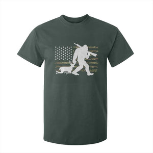 Bigfoot Camo Deer Hunting T Shirt For Kid Camo USA Flag Buck Season Sasquatch TS10 Dark Forest Green Print Your Wear