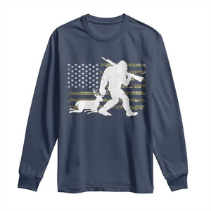 Bigfoot Camo Deer Hunting Long Sleeve Shirt Camo USA Flag Buck Season Sasquatch TS10 Navy Print Your Wear