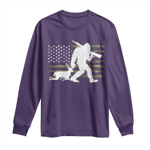 Bigfoot Camo Deer Hunting Long Sleeve Shirt Camo USA Flag Buck Season Sasquatch TS10 Purple Print Your Wear