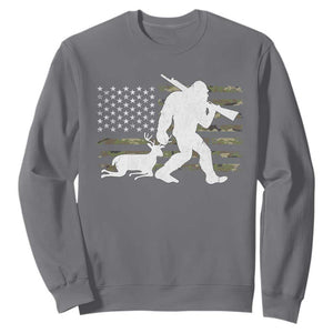 Bigfoot Camo Deer Hunting Sweatshirt Camo USA Flag Buck Season Sasquatch TS10 Charcoal Print Your Wear