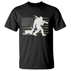 Bigfoot Camo Deer Hunting T Shirt Camo USA Flag Buck Season Sasquatch TS10 Black Print Your Wear