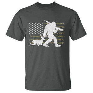 Bigfoot Camo Deer Hunting T Shirt Camo USA Flag Buck Season Sasquatch TS10 Dark Heather Print Your Wear